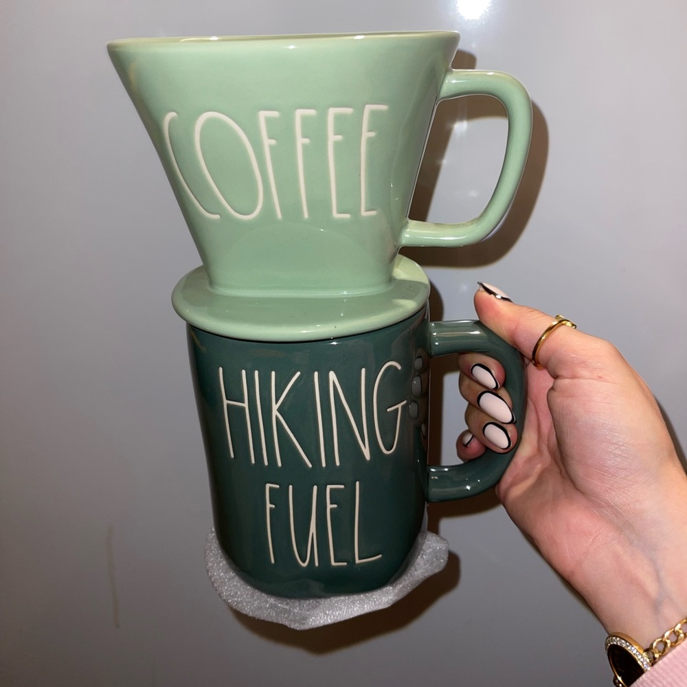 New Rae Dunn camping collection Hiking Fuel pour over coffee filter and mug set